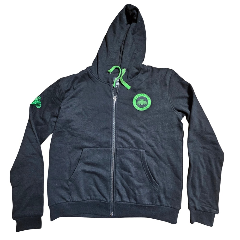 Tequila Patron Mexico Bee‎ Logo Zip Up Hoodie Sweatshirt Mens XL Streetwear